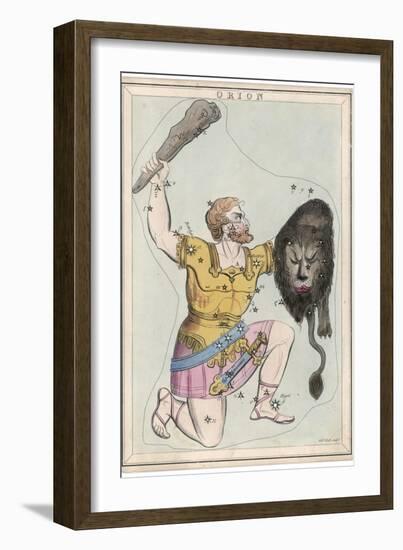 Orion Giant Hunter Clubbing a Lion-Sidney Hall-Framed Photographic Print