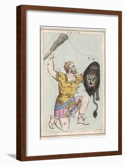 Orion Giant Hunter Clubbing a Lion-Sidney Hall-Framed Photographic Print