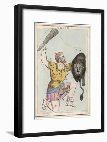 Orion Giant Hunter Clubbing a Lion-Sidney Hall-Framed Photographic Print