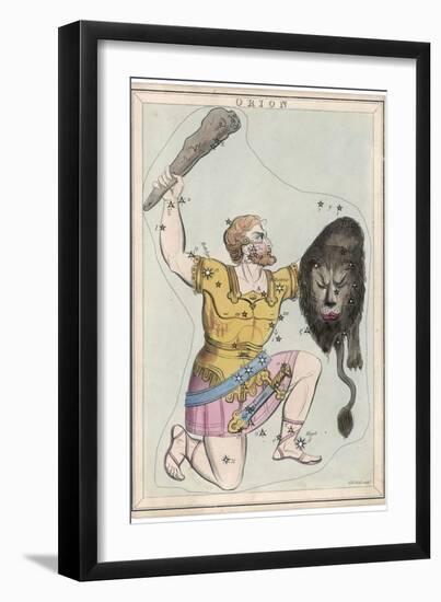 Orion Giant Hunter Clubbing a Lion-Sidney Hall-Framed Photographic Print