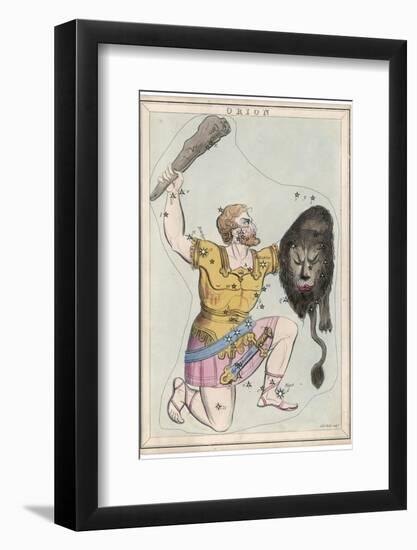 Orion Giant Hunter Clubbing a Lion-Sidney Hall-Framed Photographic Print