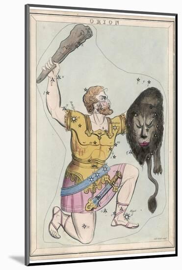 Orion Giant Hunter Clubbing a Lion-Sidney Hall-Mounted Photographic Print