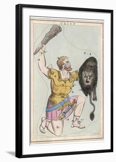 Orion Giant Hunter Clubbing a Lion-Sidney Hall-Framed Photographic Print