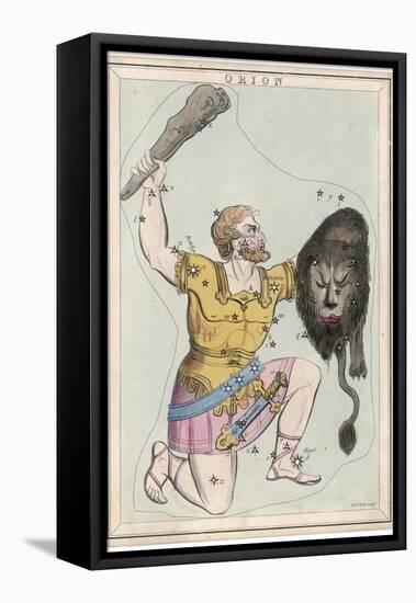Orion Giant Hunter Clubbing a Lion-Sidney Hall-Framed Stretched Canvas