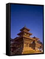 Orion in Sky at Dawn Above Pagoda Temple, Unesco World Heritage Site, Nepal-Don Smith-Framed Stretched Canvas