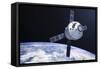 Orion Module in Orbit Above Earth-Stocktrek Images-Framed Stretched Canvas