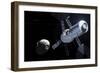 Orion Module Orbiting an Asteroid-Stocktrek Images-Framed Art Print