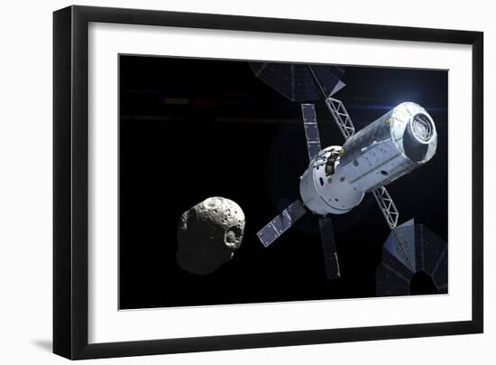 Orion Module Orbiting an Asteroid-Stocktrek Images-Framed Art Print