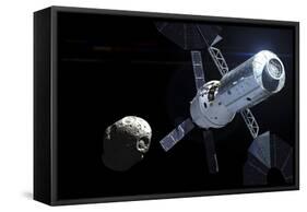 Orion Module Orbiting an Asteroid-Stocktrek Images-Framed Stretched Canvas