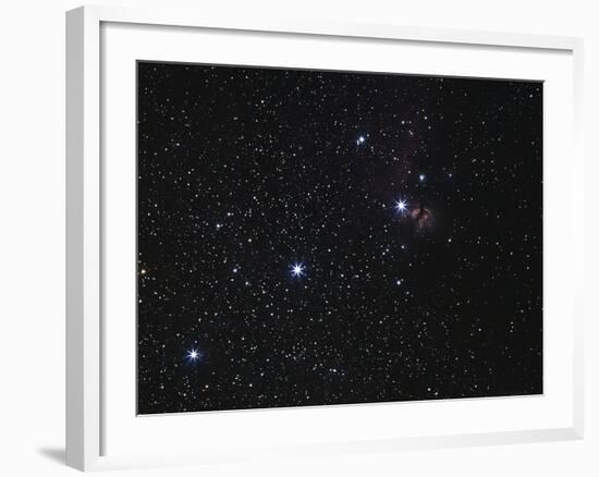 Orion's Belt, Horsehead Nebula And Flame Nebula-Stocktrek Images-Framed Photographic Print