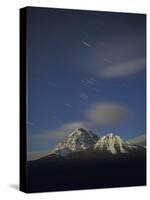 Orion Star Tails over Mt. Temple, Banff National Park, Alberta, Canada-null-Stretched Canvas