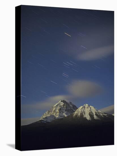 Orion Star Tails over Mt. Temple, Banff National Park, Alberta, Canada-null-Stretched Canvas