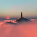 Young Man Relaxes in a Hammock between Two Clouds.-Orla-Photographic Print