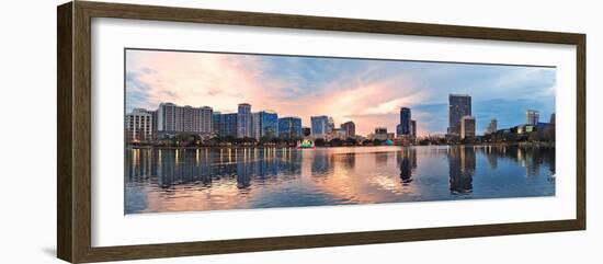 Orlando Downtown Lake Eola Panorama with Urban Buildings and Reflection-Songquan Deng-Framed Photographic Print