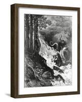 Orlando Fights Against the Orc, from the Frenzy of Orlando-Paul Jonnard-Framed Giclee Print