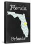 Orlando, Florida - Chalkboard State Heart-Lantern Press-Framed Stretched Canvas