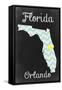 Orlando, Florida - Chalkboard State Heart-Lantern Press-Framed Stretched Canvas