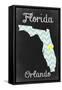 Orlando, Florida - Chalkboard State Heart-Lantern Press-Framed Stretched Canvas