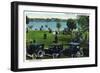 Orlando, Florida - Crowded Lake Eola and Park Scene-Lantern Press-Framed Art Print