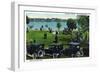 Orlando, Florida - Crowded Lake Eola and Park Scene-Lantern Press-Framed Art Print