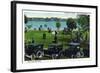 Orlando, Florida - Crowded Lake Eola and Park Scene-Lantern Press-Framed Art Print