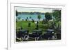 Orlando, Florida - Crowded Lake Eola and Park Scene-Lantern Press-Framed Premium Giclee Print