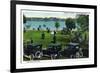 Orlando, Florida - Crowded Lake Eola and Park Scene-Lantern Press-Framed Premium Giclee Print