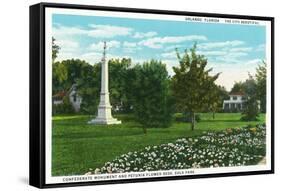 Orlando, Florida - Eola Park Confederate Monument, Petunia Flowerbeds-Lantern Press-Framed Stretched Canvas