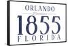 Orlando, Florida - Established Date (Blue)-Lantern Press-Framed Stretched Canvas