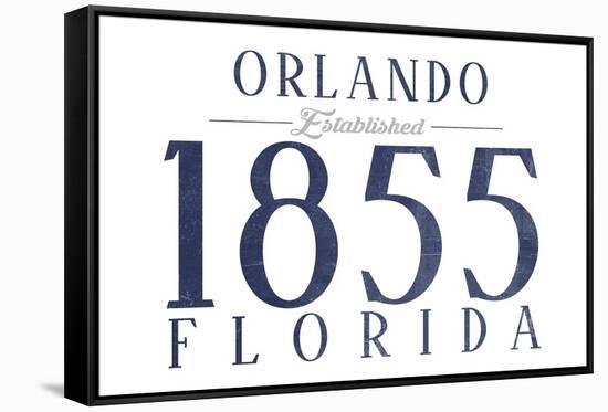 Orlando, Florida - Established Date (Blue)-Lantern Press-Framed Stretched Canvas