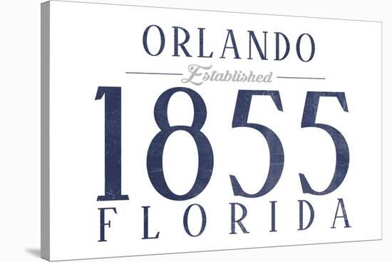 Orlando, Florida - Established Date (Blue)-Lantern Press-Stretched Canvas