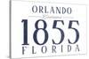 Orlando, Florida - Established Date (Blue)-Lantern Press-Stretched Canvas