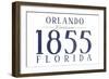 Orlando, Florida - Established Date (Blue)-Lantern Press-Framed Art Print