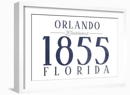 Orlando, Florida - Established Date (Blue)-Lantern Press-Framed Art Print