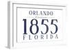 Orlando, Florida - Established Date (Blue)-Lantern Press-Framed Art Print