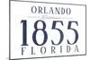 Orlando, Florida - Established Date (Blue)-Lantern Press-Mounted Art Print