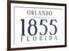 Orlando, Florida - Established Date (Blue)-Lantern Press-Framed Art Print