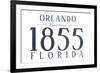 Orlando, Florida - Established Date (Blue)-Lantern Press-Framed Art Print