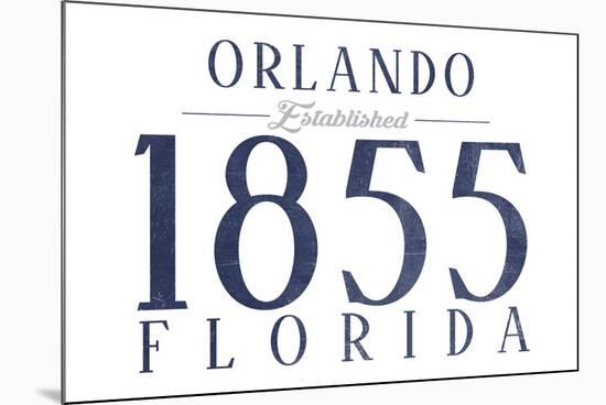 Orlando, Florida - Established Date (Blue)-Lantern Press-Mounted Art Print