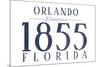 Orlando, Florida - Established Date (Blue)-Lantern Press-Mounted Art Print