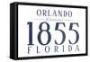 Orlando, Florida - Established Date (Blue)-Lantern Press-Framed Stretched Canvas