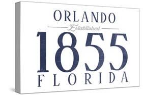 Orlando, Florida - Established Date (Blue)-Lantern Press-Stretched Canvas