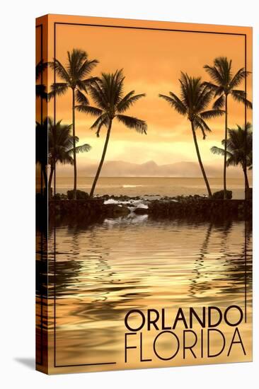 Orlando, Florida - Hammock and Palms-Lantern Press-Stretched Canvas