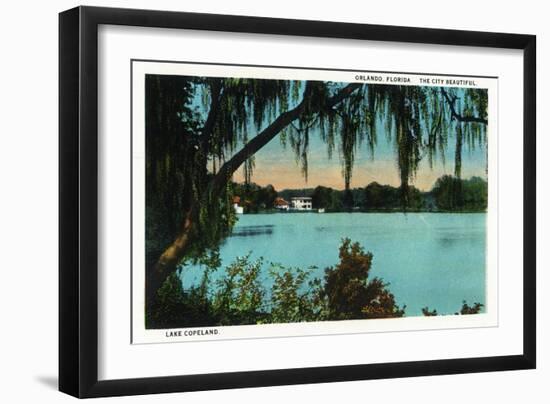 Orlando, Florida - Lake Copeland Scene-Lantern Press-Framed Art Print