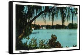 Orlando, Florida - Lake Copeland Scene-Lantern Press-Framed Stretched Canvas