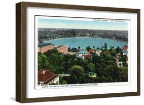 Orlando, Florida - Lake Eola Aerial, Memorial High School-Lantern Press-Framed Art Print