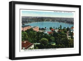 Orlando, Florida - Lake Eola Aerial, Memorial High School-Lantern Press-Framed Art Print