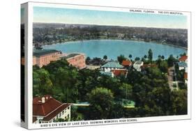 Orlando, Florida - Lake Eola Aerial, Memorial High School-Lantern Press-Stretched Canvas