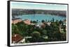 Orlando, Florida - Lake Eola Aerial, Memorial High School-Lantern Press-Framed Stretched Canvas