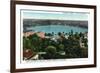 Orlando, Florida - Lake Eola Aerial, Memorial High School-Lantern Press-Framed Art Print